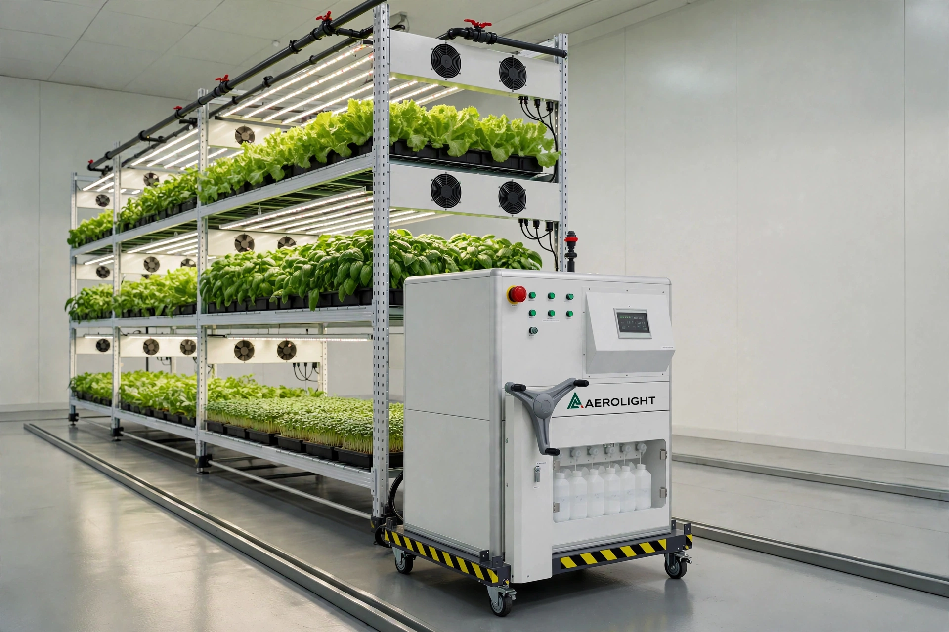 Sistema AeroXp con vegetazione sviluppata in ambiente controllato